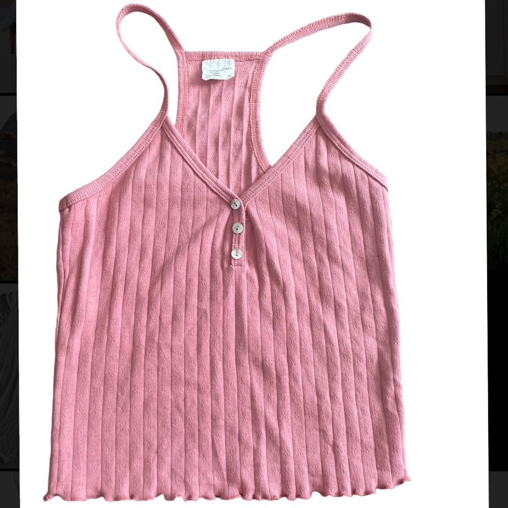 Pink Spaghetti Strap Tank Top